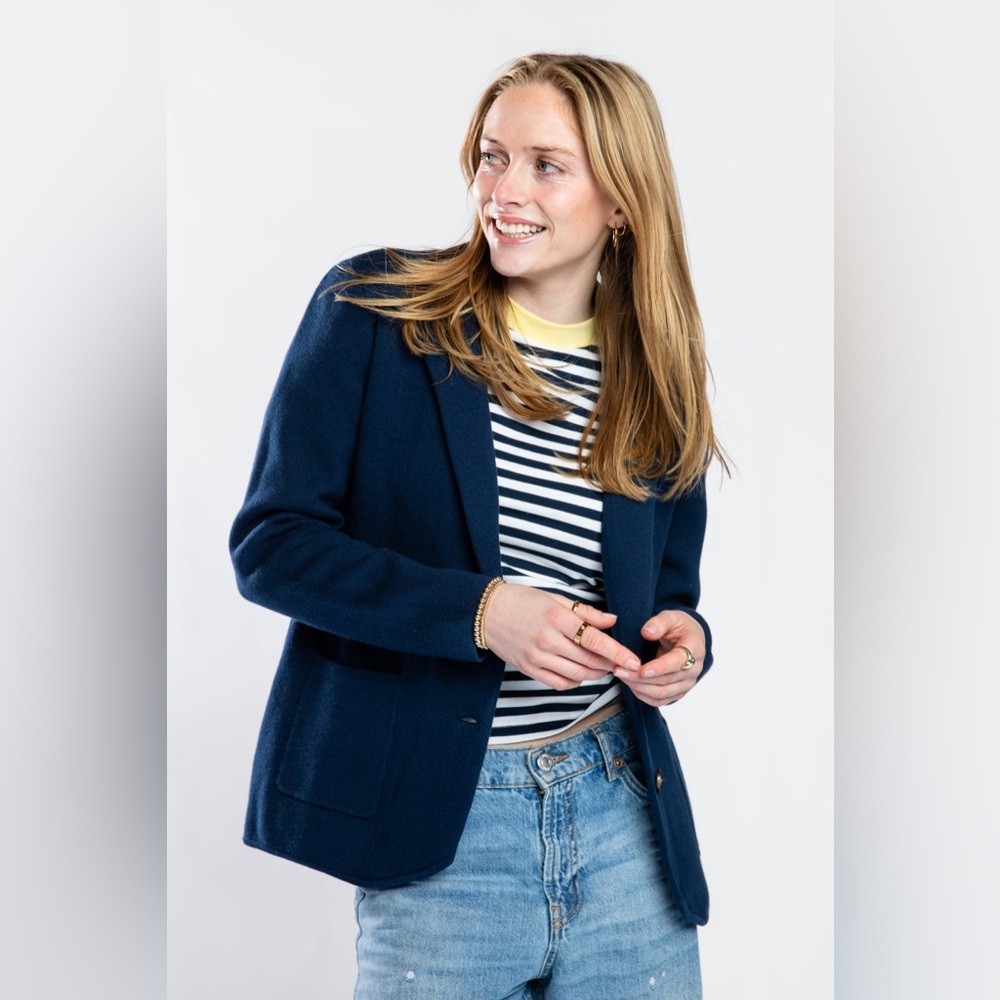 Burgess THE MILLY KNIT BLAZER NAVY size L